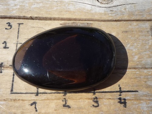 Placička - obsidián kouřový B 2172 — foto 3