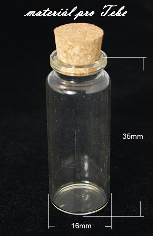 Mini skleněné lahvičky - 3,5 cm - 5 ks — foto 2