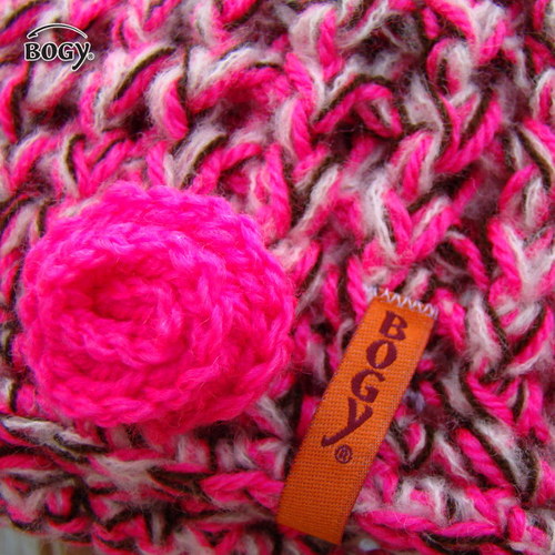 Háčkovaná hučka žíhaná - pink neon — foto 6