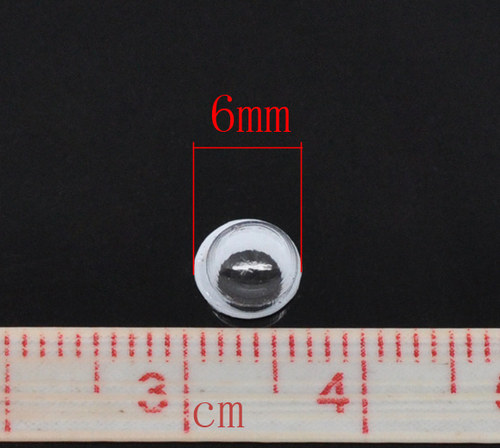 Oči pohyblivé plast/ 6mm/ 2000ks — foto 3