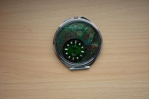 Zrcátko steampunk zelené — foto 3