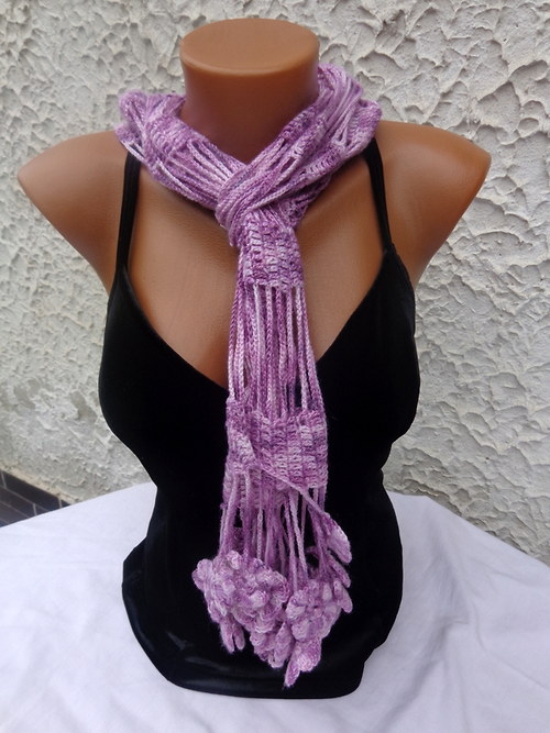 Šála melír lila — foto 2