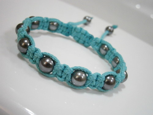 Náramek Shamballa tyrkysový pánský — foto 2