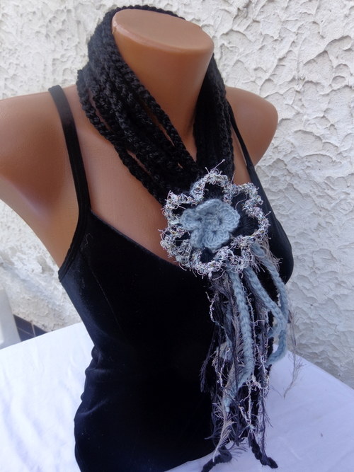 Šála černo šedá — foto 3