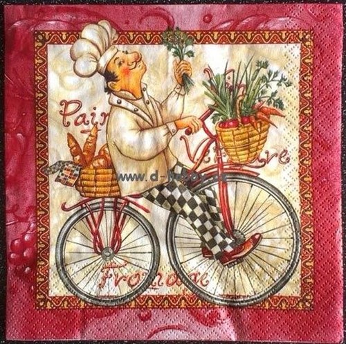 Ubrousek na decoupage Kuchař, 1ks — foto 2