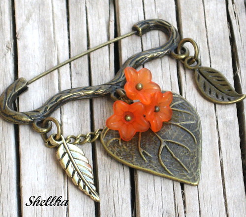 Náušnice ,,MEADOW ORANGE BELLS,, — foto 5