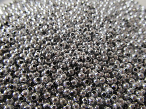 Korálky stříbrné, 3mm - 20g — foto 2