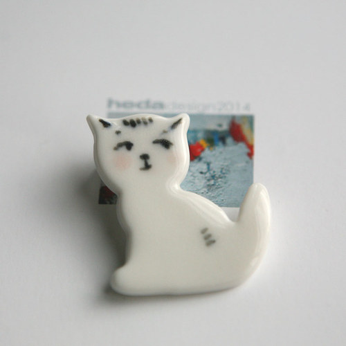 Velká kočka ll (porcelánová brož) — foto 2
