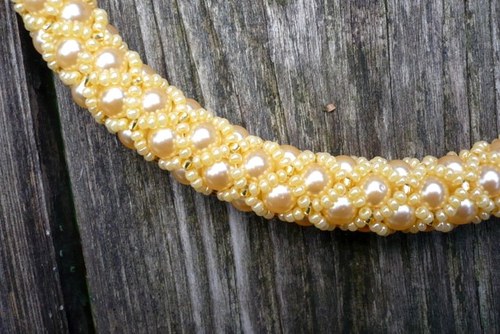 Náhrdelník + náušnice v barvě champagne — foto 5