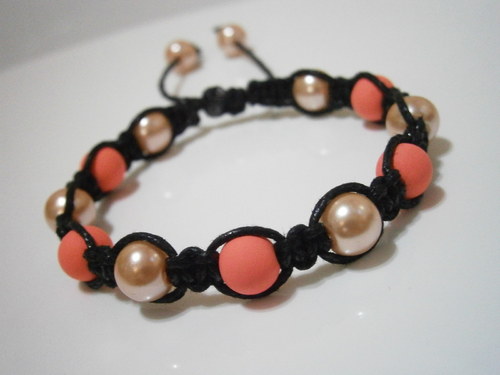 Shamballa náramek meruňkový — foto 2