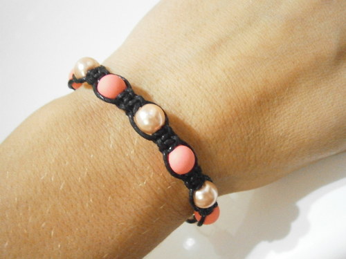 Shamballa náramek meruňkový — foto 5