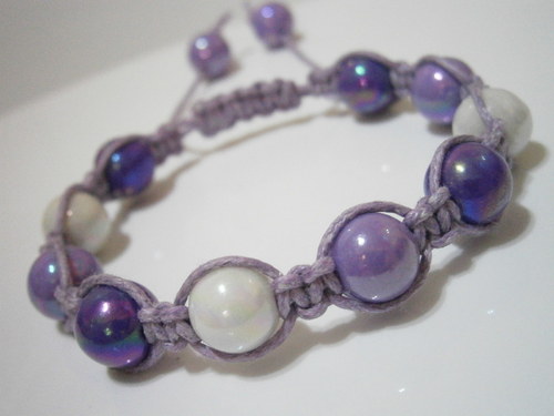 Fialový Shamballa náramek — foto 2