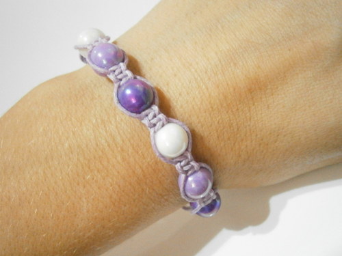 Fialový Shamballa náramek — foto 3