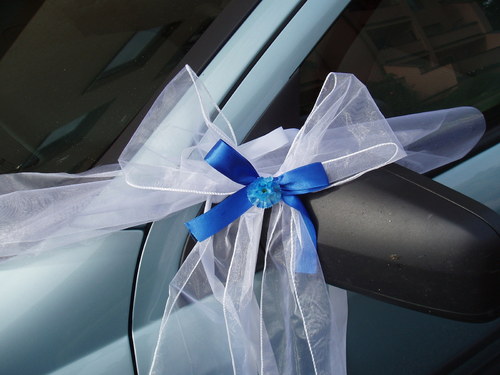 Svatební set na auto-modrý — foto 2