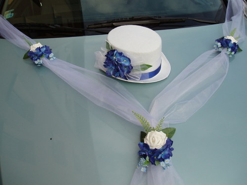Svatební set na auto-modrý — foto 6