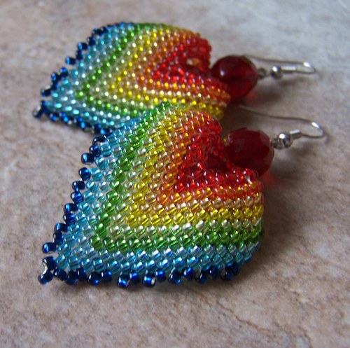 Šité náušnice "Rainbow" — foto 2