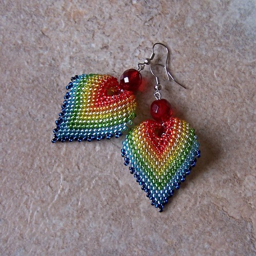 Šité náušnice "Rainbow" — foto 3