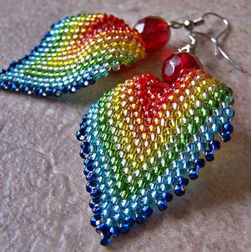 Šité náušnice "Rainbow" — foto 4