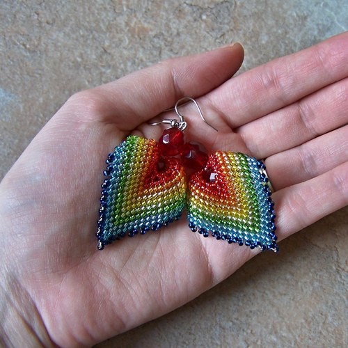 Šité náušnice "Rainbow" — foto 5