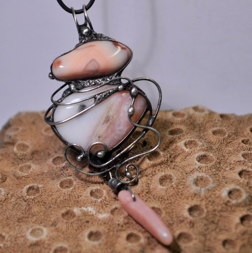 Opal Harmony /Růžový opál+achát Botswana/REZERV — foto 3
