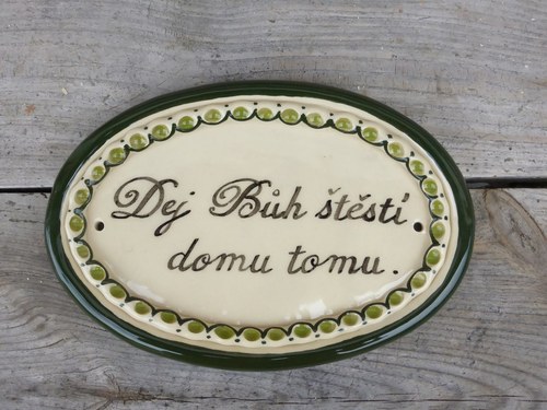 Keramická cedulka "Dej Bůh štěstí..." — foto 3