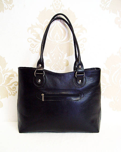 Kožená kabelka Klementínka "Black elegance" — foto 2