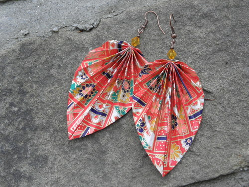 - origami leaf - náušnice — foto 5