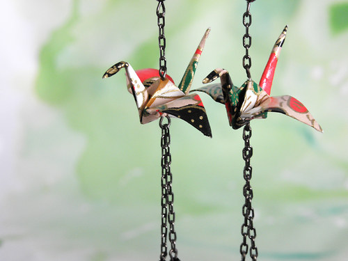 - origami jeřáb - exkluzivní náušnice — foto 5