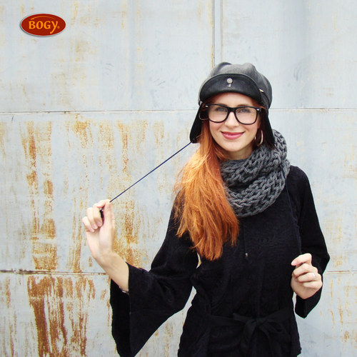 Teplá ušanka, hřejivá bekovka podšitá fleecem šedá — foto 2