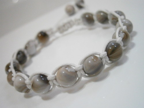 Shamballa náramek bílý/mramor — foto 2