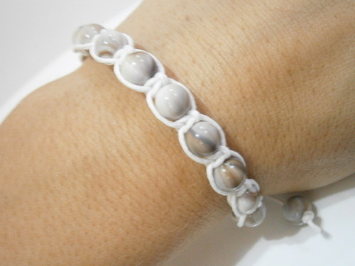 Shamballa náramek bílý/mramor — foto 5
