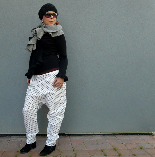 Turecké kalhoty - Dotty Brown - Long — foto 4