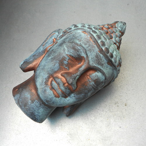 Budha patinovaný - kovový efekt — foto 4