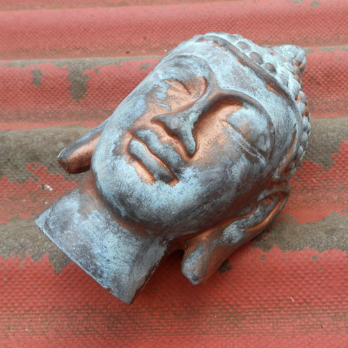 Budha patinovaný - kovový efekt — foto 5
