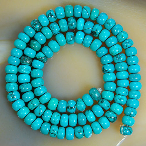 Natural Turquoise - 4x6mm/5ks — foto 2