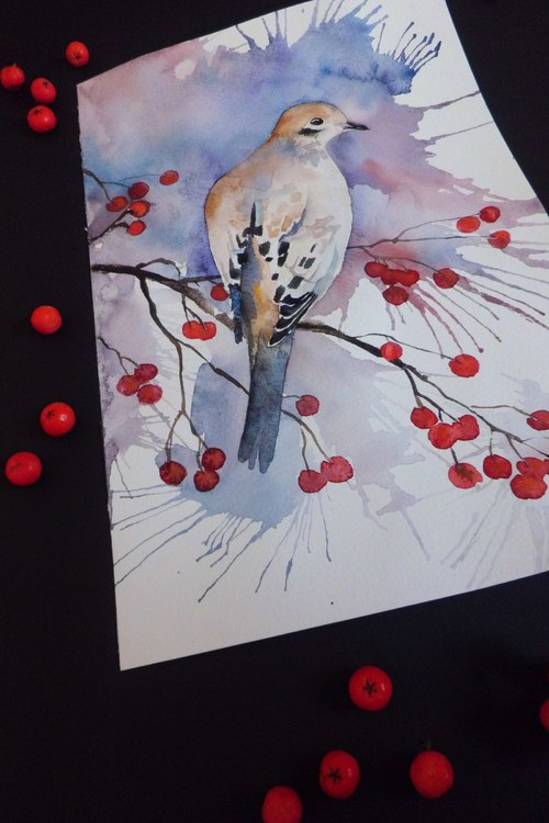 Hrdlička č.2. Akvarel 185x275mm — foto 2