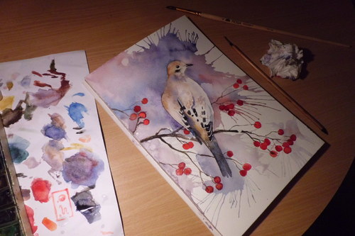 Hrdlička č.2. Akvarel 185x275mm — foto 3