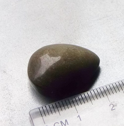 Obsidián zlatý - kabošon - B339 — foto 3