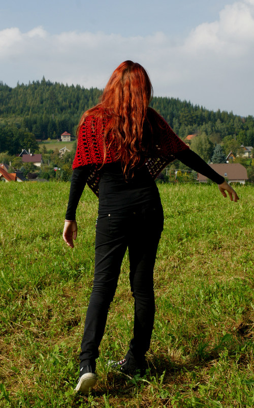 Minipončo červené — foto 3
