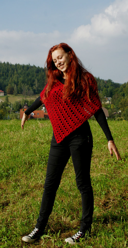 Minipončo červené — foto 4
