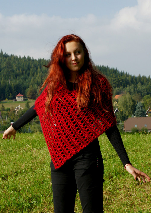 Minipončo červené — foto 5