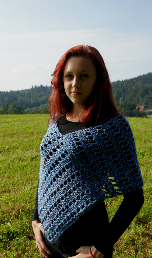 Minipončo modrošedé — foto 5
