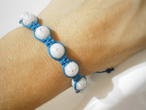 Shamballa náramek modrobílý — foto 4