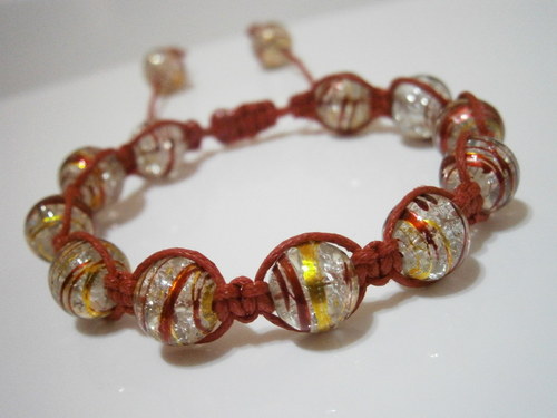Shamballa náramek červený — foto 3