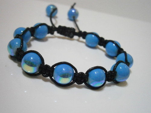 Modročerný shamballa náramek — foto 2