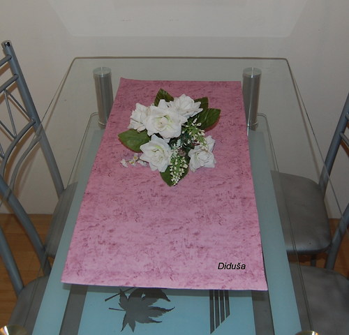 Romantický ubrus růžový mramor — foto 2