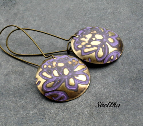Náušnice ,,PURPLE LILIES,, — foto 2
