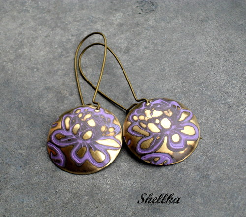 Náušnice ,,PURPLE LILIES,, — foto 3