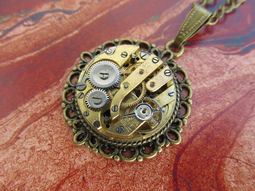 STEAMPUNKOVÝ PŘÍVĚSEK starobronz 30mm — foto 2
