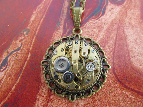 STEAMPUNKOVÝ PŘÍVĚSEK starobronz 30mm — foto 3